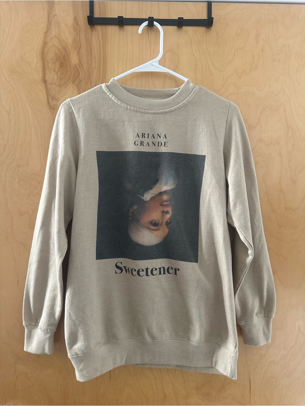 Ariana Grande Beige Sweetener Graphic Crewneck Sweatshirt